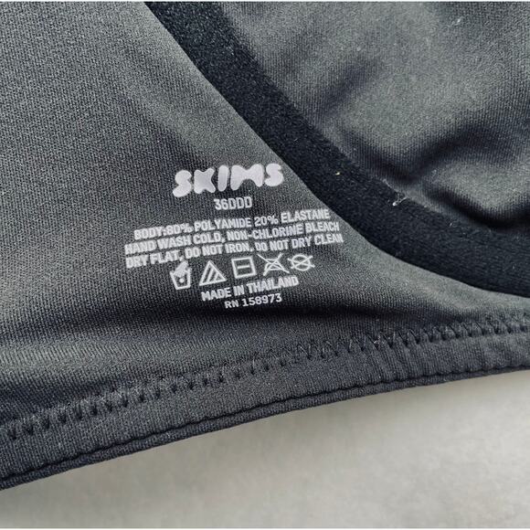 Skims Fits Everybody Unlined Demi Bra Onyx Black Size 36DDD (36F) NEW - Picture 5 of 6